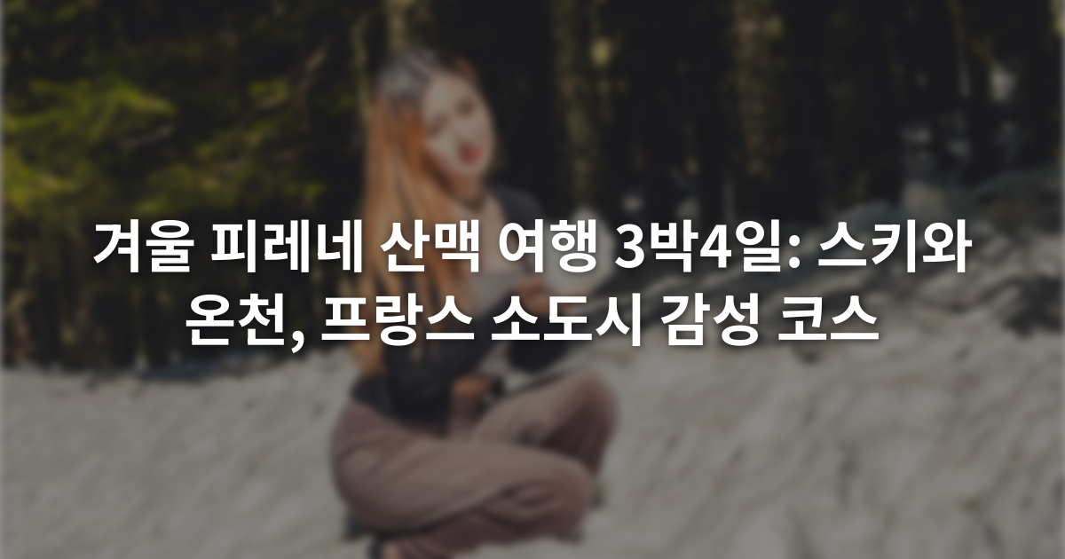 겨울 피레네 산맥 여행 3박4일: 스키와 온천, 프랑스 소도시 감성 코스