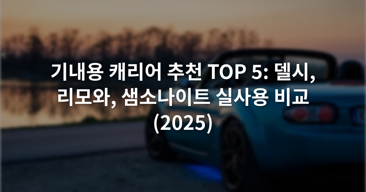 기내용 캐리어 추천 TOP 5: 델시, 리모와, 샘소나이트 실사용 비교 (2025)